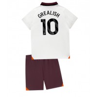 Camisa de Futebol Manchester City Jack Grealish #10 Equipamento Secundário Infantil 2023-24 Manga Curta (+ Calças curtas)